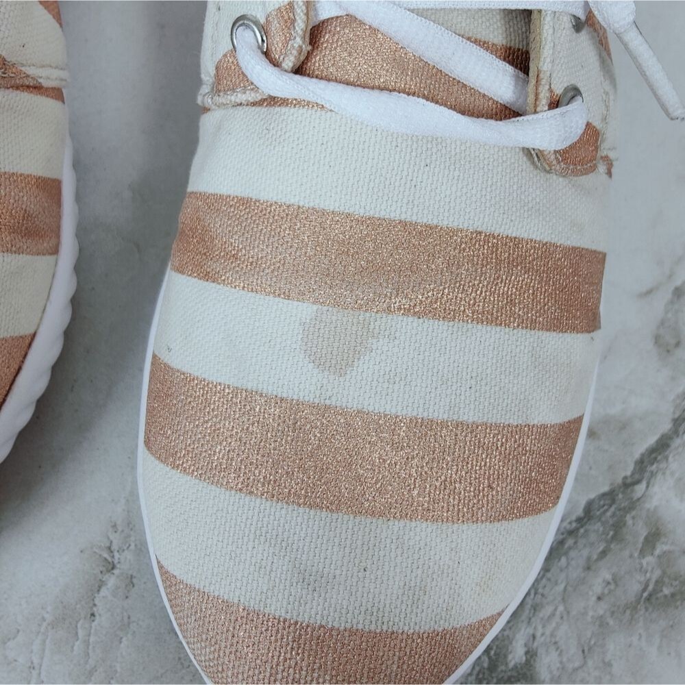 Inkkas Women's FlexAlpha Rose Gold White Striped Sneakers Tennis Shoes, Sz 9 - Picture 11 of 11